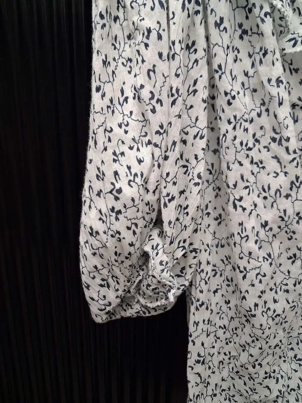 Ulla Johnson Alene Printed Ruffle One-Shoulder White Blue Blouse Top Size 6